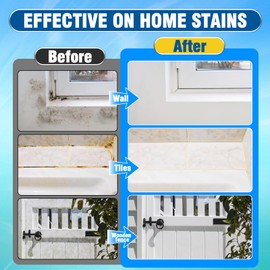 Powerful Mold Stain Cleaner, Multi-Surface Cleaning Spray for Walls, Tiles, Grout, Ceilings, Decks, Sinks, Brick and Washing Machines, Household Interior and Exterior Stain Remover
