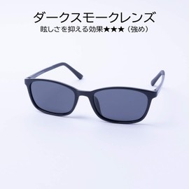 EVERNEVER EV004C1 Sunglasses Choose from Lens Color (Slightly Smaller to Normal Sizes) 15 Lens Colors Adult Refined Square Made of Soft Material TR-90, Black, Lens Color: Dark Smoke (Glare Reduction