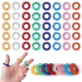 Acupressure Ring, Pack of 40, Acupressure Rings, Anti-Stress Ring, Anti-Stress Massage Rings for Fingers, Skill Rings for Stress Relief and Relaxation, Acupressure Rings for Promotion (Colourful