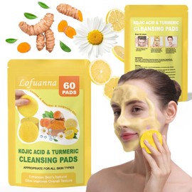 Turmeric Kojic Acid Pads,Kojic Acid and Turmeric Pads,Turmeric Kojic Acid Pads Exfoliating Pads, Turmeric Kojic Acid Cleansing Pads for Dark Spots 60 Pads