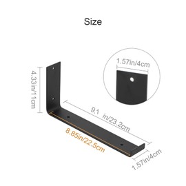 Shoze 2 Pcs Shelf Brackets 23.2cmx11cm Heavy Duty Shelf Bracket Rustic Shelf Brackets Floating Shelf Bracket with Matching Screw for Bedroom Living Room Bathroom Kitchen Office