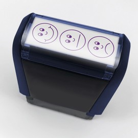 1 Smiley Face Expressions Pre-inked Stamper Purple Ink Ready To Use 38x15mm Primary Teaching Services