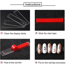 Rotekt 10m Nail Art Adhesive Double-sided Tape Red Film Clear Tape for Nail Display Lens Manicure Tool