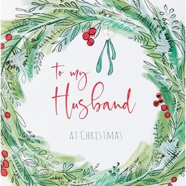 WHITE COTTON CARDS Xx14-112 Weihnachtskarte mit Aufschrift to My Husband at Christmas (Nicht in Deutscher Sprache), handgefertigt, große Weihnachtskarte