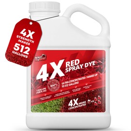 1 Gallon 4X Red Spray Dye - Makes 512 Gallons of Concentrated Spray Pattern Indicator Dye, Ideal Fertilizer Marking, Lawn Turf Mark and Marker, Mark Where You've Sprayed with Red Color Indicator