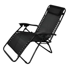 Plasticocina Silla Plegable Gravedad Cero Reclinable Calidad Jardín Negro