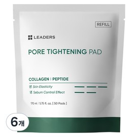 Leaders Pore Firming Pad Refill 170ml, 50 sheets, 6 packs / 리더스 모공 탄력 패드 리필 170ml, 50매, 6개