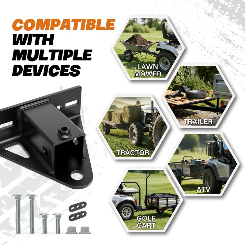 Lawn Mower Hitch 2" Receiver, Trailer Hitch for Zero Turn