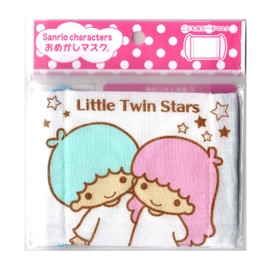Pioneer Sanrio Little Twin Stars SOM400-SOM20 Gauze Mask for Kids, Width 4.7 x Height 3.5 inches (120 x 90 mm), White