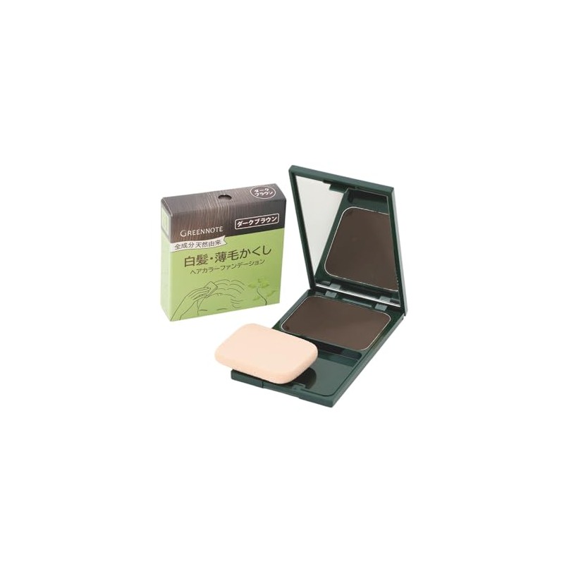 Green Note Hair Color Foundation/Dark Brown (with Compact)
