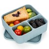 Silicone Bento Box 3 Compartment Lunch Containers,Reusable Lunch Box Containers