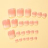 White Gradient Press on Toe Nails Square Fake Toenails Full