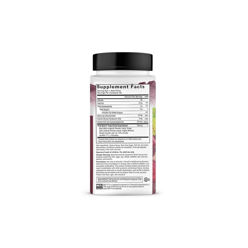 Bling Pire Factor Total Beets, Suplemento Energético Saludable, Masticables Blandos