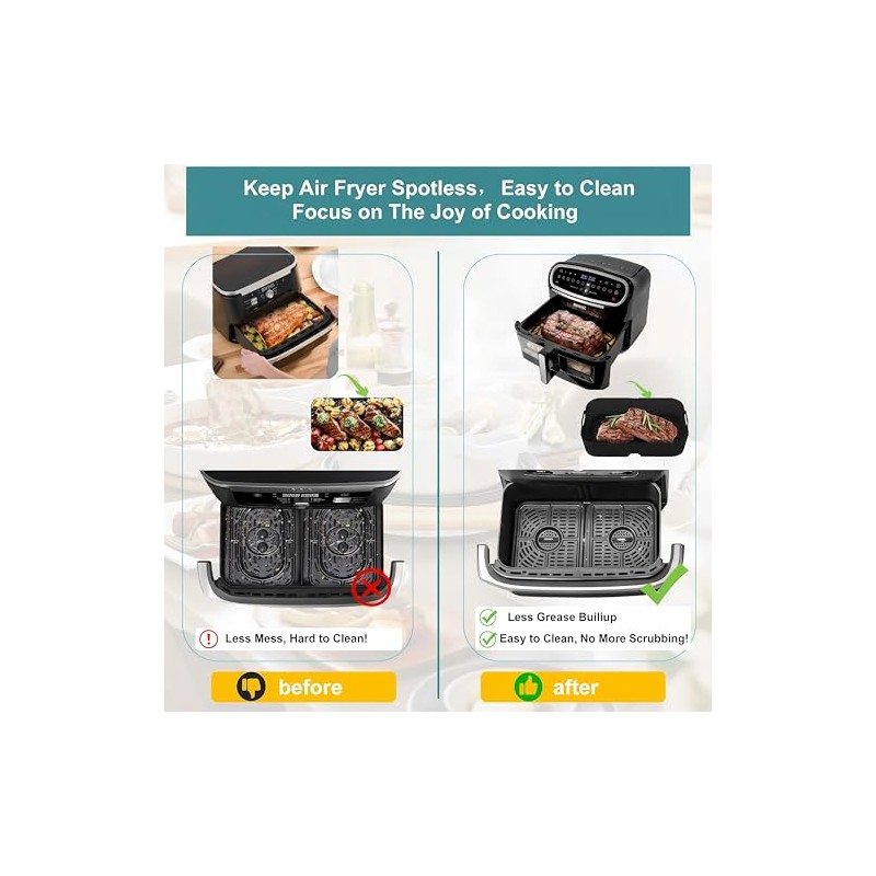 Szyeequoo Silicone Air Fryer Liner Set - Reusable and Nonstick