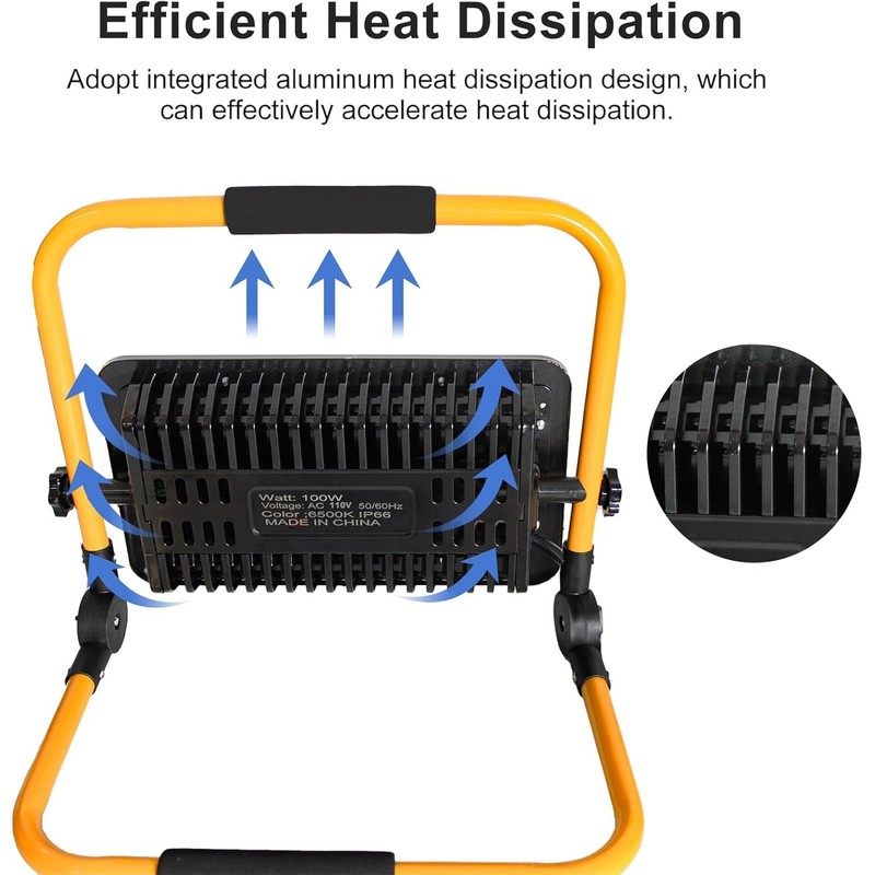 100W LED Work Light, 10000LM Bright Work Lights on Stand,