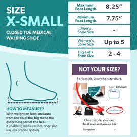 BraceAbility Closed Toe Medical Walking Shoe - Kid’s Lightweight Broken Toe Cast Boot, Fractured Foot Brace for Metatarsal Stress Fracture, Post-op Bunion, Surgery Recovery for Boys and Girls (XS)