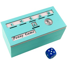 YIPPLE Penny Game - Fun Board Game Works with Coines, Drop Game Wood Box for 2-6 Players, Dice Games for Family