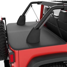 Tonneau Cover for Wrangler JK Unlimited 4 Door,QMPARTS Cargo Cover Trunk Tailgate Cover JK Accessories Compatible with 2007-2018 Wrangler JKU 4 Door-Black