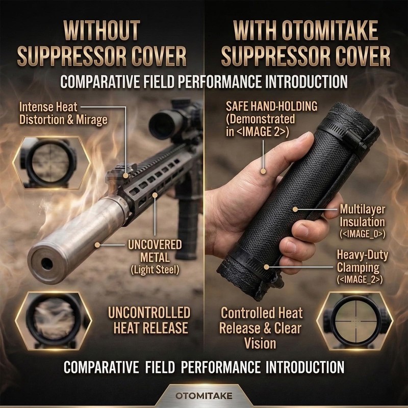 Otomitake Suppressor Cover (5/6/7/8/9 Inch) High Heat Resistant Suppressor Wrap