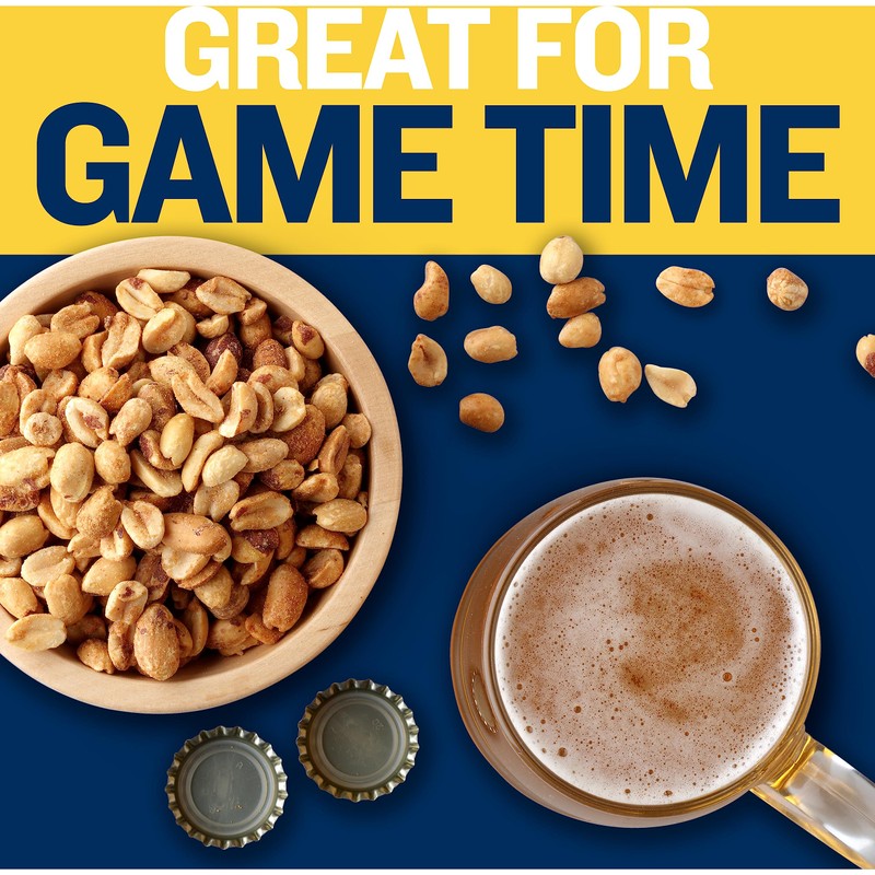 PLANTERS Dry Roasted Peanuts, Plant-Based Protein, Dry Roasted Peanut Snacks,