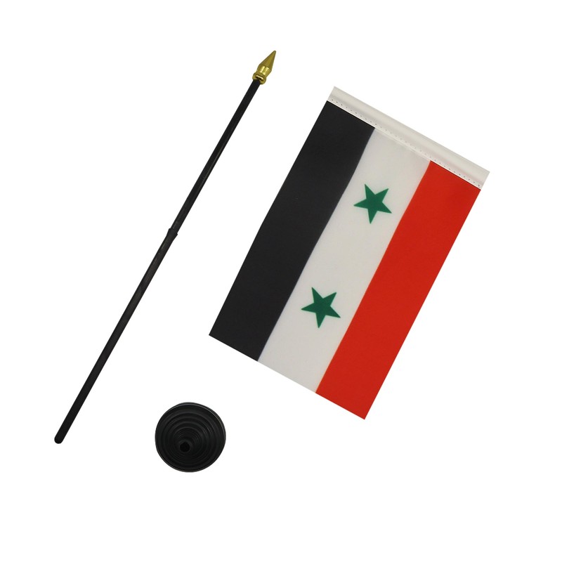 AZ FLAG - Syria Table Flag 4'' x 6'' -