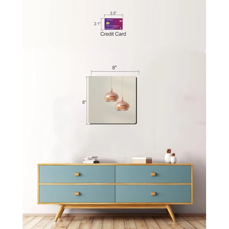 Unbreakable Plexiglass Acrylic Mirror for 8"L x 8"W, Silver