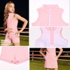 Perfashion Tennis Outfits for Girls Golf Dress Pink Polo Collar