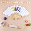 6 PCS Bamboo Sublimation Fans Blanks,DIY White Paper Hand Fan
