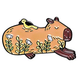 Cute Capybara Enamel Lapel Pin for Backpacks Animal Cute Cartoon Metal Enamel Pin Cute Brooches Pin Badges for Clothing Backpacks