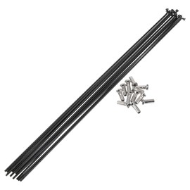 A ABSOPRO Bicycle Spokes 14G 283mm Length Bike Wheel Spokes 304 Stainless Steel Black 1 Set