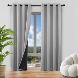 Hisemy Cortinas Blackout para recamara o Sala 1 Paneles，Cortinas de Sala de Estar（107 * 160CM），Reducción de Ruido，Aislamiento Térmico，100% Poliéster Tela（1 Piezas），Liso y Suave（ Gris）