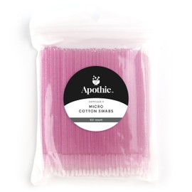 Apothie 100PCS Disposable Micro Applicator Brush (100 Pieces, Rose Pink Crystal)– Lash Glue Microswabs for Eyelash Extensions, Cotton Brush Swab for Applying Makeup, Microfiber Tips