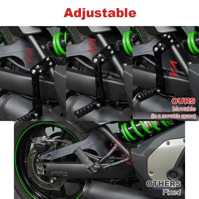 Xitomer 1.25" Foot pegs Adjustable Highway Peg Mounts Compatible with