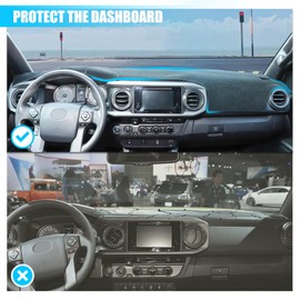 LLKUANG for Toyota Tacoma 2016-2023 Terylene Carpet Dashmat Dash Mat,Car Dashboard Cover Sun Shade Pad,Anti-Slip Dash Board Accessories(Left Hand Drive)