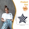 SUPERFINDINGS Pack of 20 Checked Star Iron Patches Black White