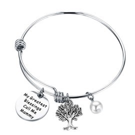 CHOORO Mothers Day Gift My Greatest Blessings Call Me Mammy Bracelet Mammy Birthday Gift Grandmother Gift (Call me mammy-Br)