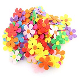 Tegg Felt Flowers 120PCS 28mm Mixed Colours Fabric Flower Embellishments for DIY Crafts Sewing Handcraft
