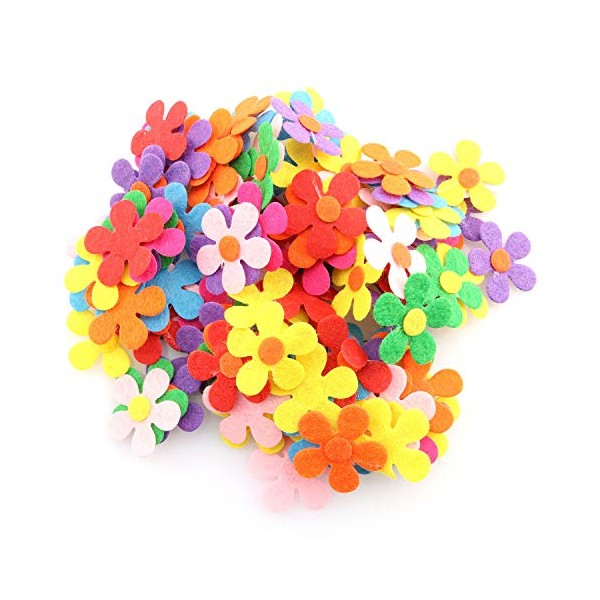Tegg Felt Flowers 120PCS 28mm Mixed Colours Fabric Flower Embellishments
