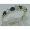 LetsBuySilver 925 Sterling Silver Real Genuine Opal & Sapphire Womans