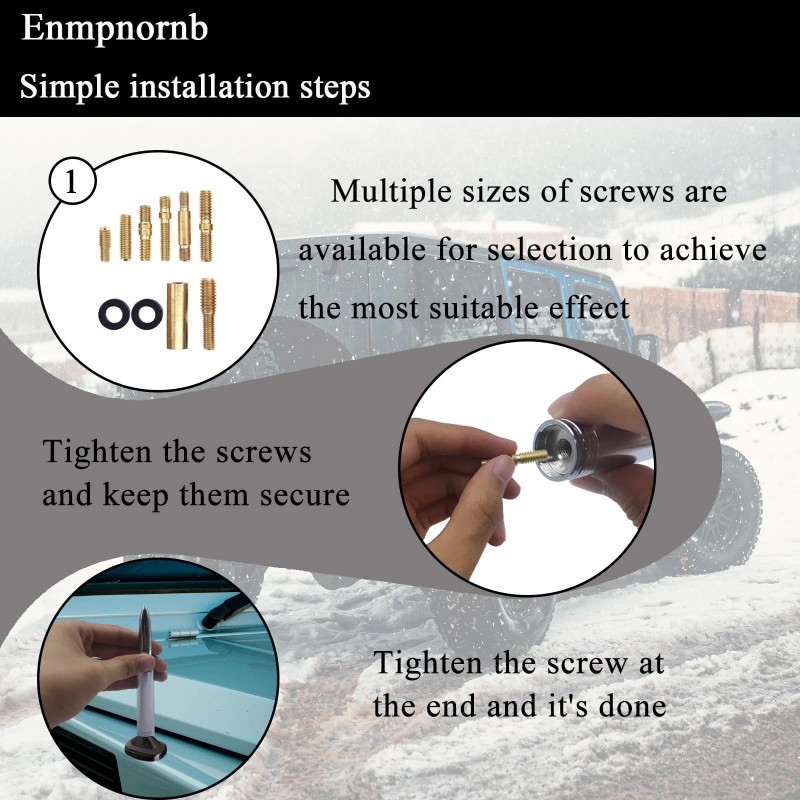 Enmpnornb 5.5inch Chrome Stubby Bullet Antenna Replacement for Various car