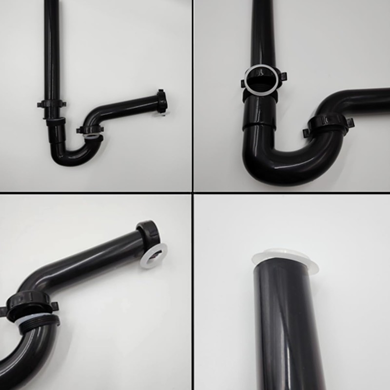 Universal Plastic P-Trap Pipe Kit for Bathroom or Kitchen Sink,