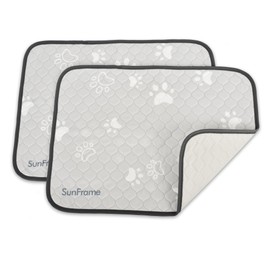 Sunframe Washable Pet Sheets, Dogs, Anti-Slip, For Cats, Pets, Toilet Mat, Waterproof, Water Absorbent, Rooing Mat, Machine Washable, Thick, Cute, 17.7 x 23.6 inches (45 x 60 cm), 2 Pieces, Gray