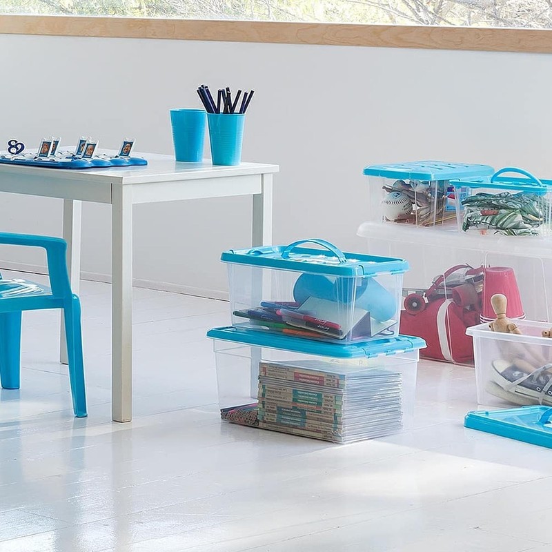 Plastic Storage Box Lightweight Robust Stackable Storage Boxes with Lid,