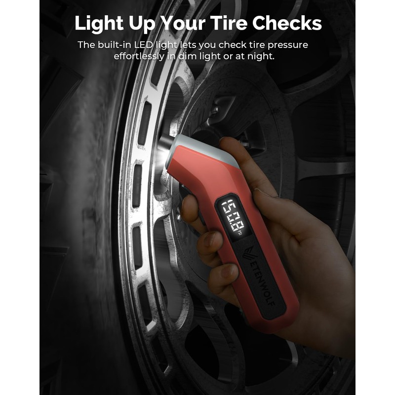 ETENWOLF T300 Plus Tyre Pressure Gauge 200 PSI, Digital Tyre