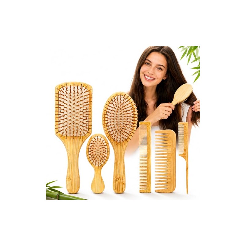 6 Piezas Cepillo para Cabello, Antiestático，Peine para Cabello Antiobstrucción, se
