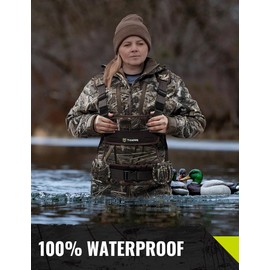 TIDEWE Hunting Waders for Women with 600G Insulated Waterproof Rubber Boots, 3.5mm Neoprene Chest Waders for Fishing and Hunting