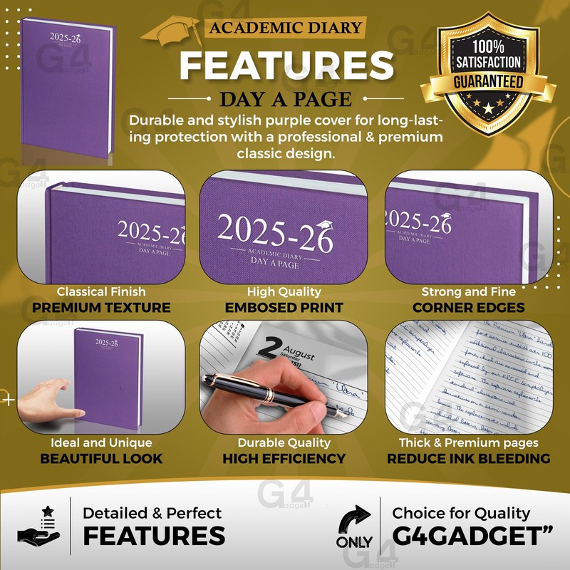 G4GADGET Academic Diary 2025-2026 A4 Day-A-Page School Planner for Students