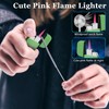 FLABOX 4 Pack Pink Flame Torch Lighter Orange Pink+Green Combo