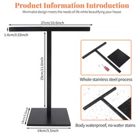 Bathroom Hand Towel Holder Stand，T-Shape Hand Towel Holder Stand SUS304 Stainless Steel for Bathroom，Kitchen or Vanity Countertop