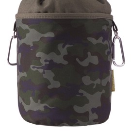 bellaCott Portable Cotton Hanging Peg Bag with 2 Sturdy Carabiner Hooks, Drawstring Closure and Metal Stopper for Storing Clothespins - Camouflage